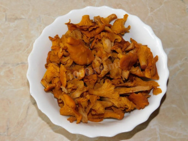 Жареная картошка с лисичками и луком на сковороде